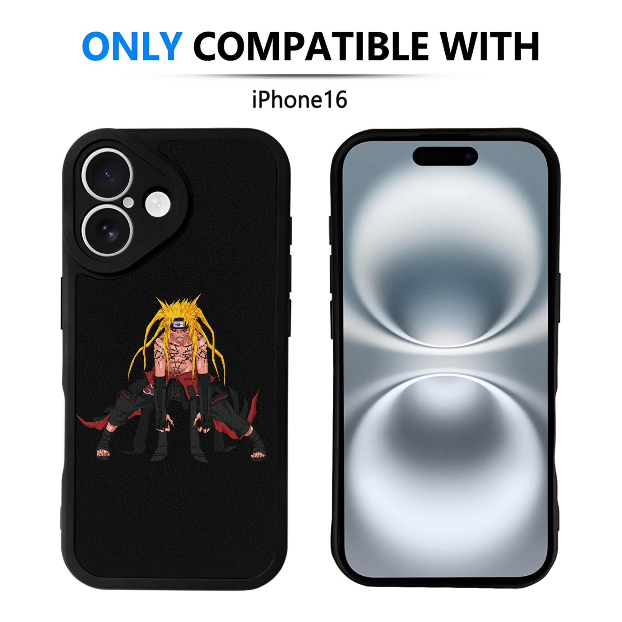 （画像用） NARUTO -ナルト- うずまき ナルト Uzumaki Naruto 【iPhone 16シリーズ対応】シリコンスマホケース（レザー調） 材質：シリコン